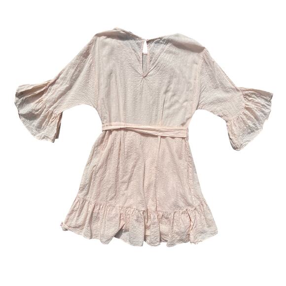 ASTR the Label Blush Pink Ruffle Bell Sleeve Faux Wrap Mini Dress - Size Medium - Picture 6 of 12
